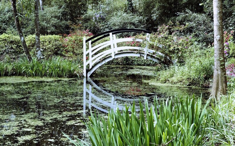 White Arched Bridge — Green