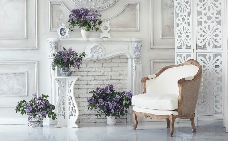 White Armchair with Flowers