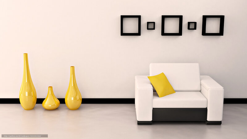 White Armchair with Yellow Pillow