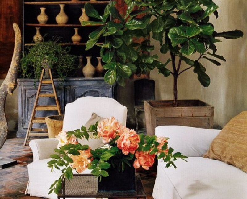 White Armchairs with Flowers