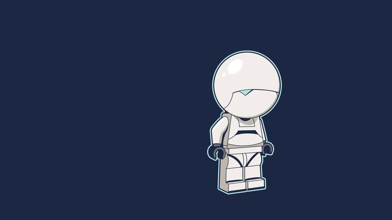 White Armored Figure — Blue