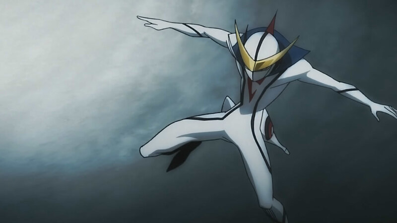 White Armored Figure — Dramatic