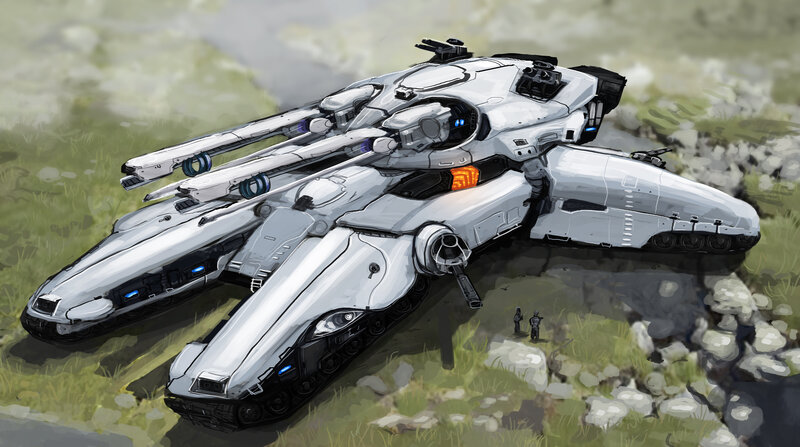 White Armored Vehicle — Gray