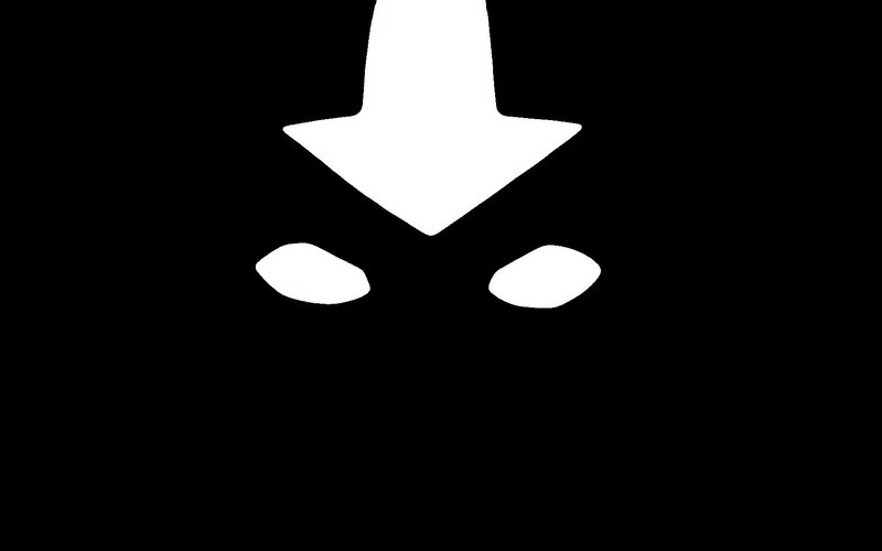 white arrow on black background