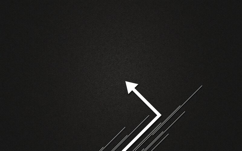 White Arrow on Black Background — Neutral