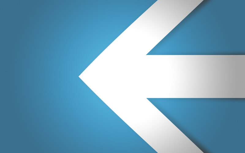 White Arrow on Blue
