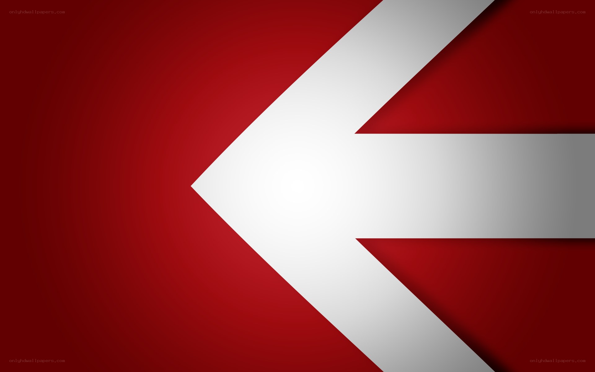 white arrow on red background