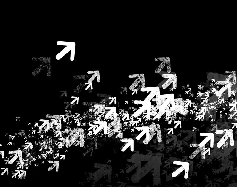 White Arrows on Black