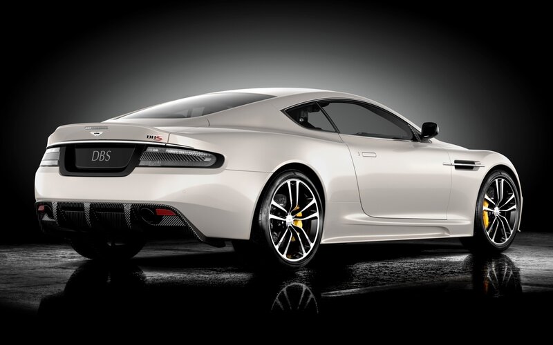 White Aston DBS sports car