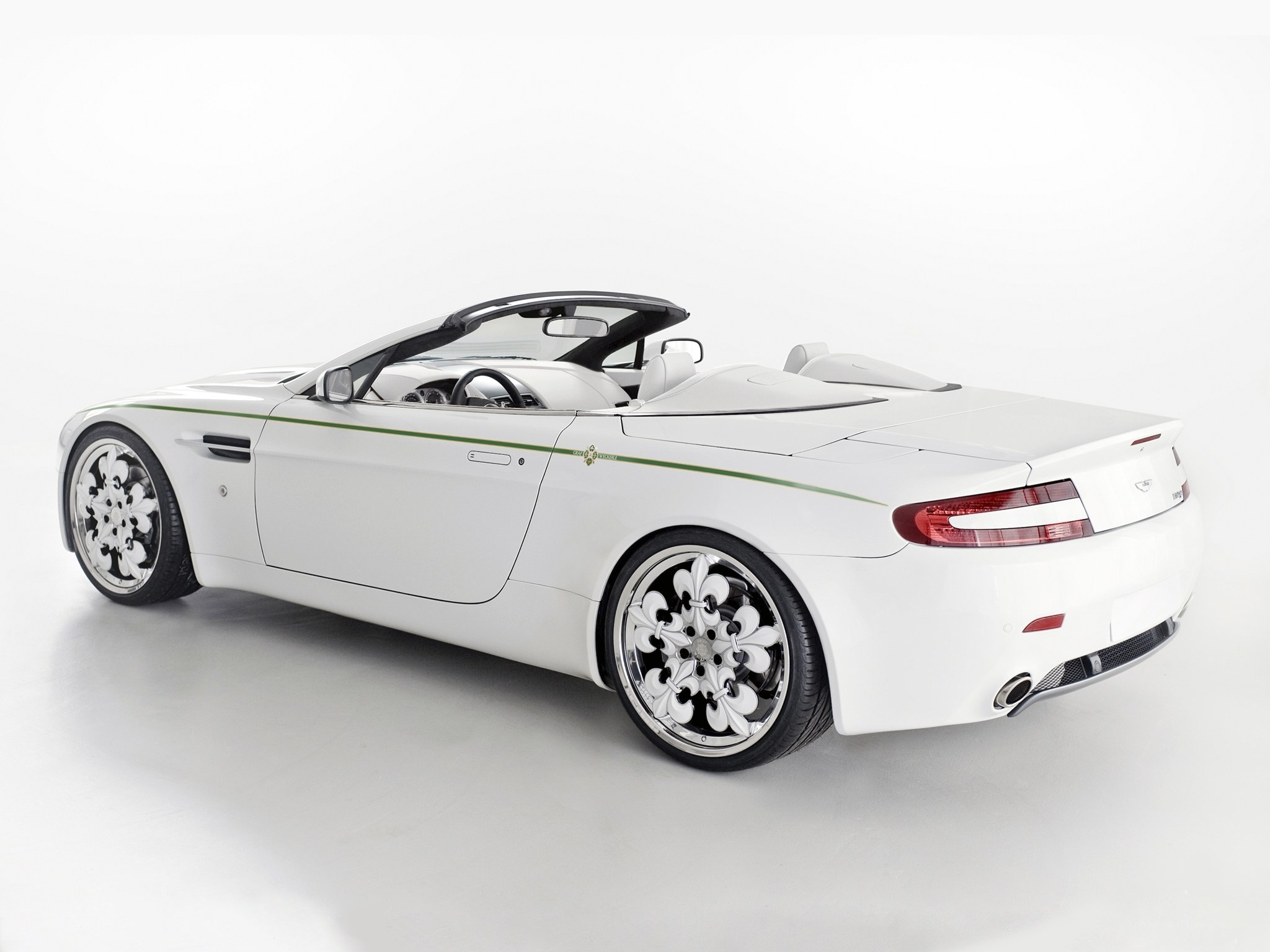 white aston martin convertible