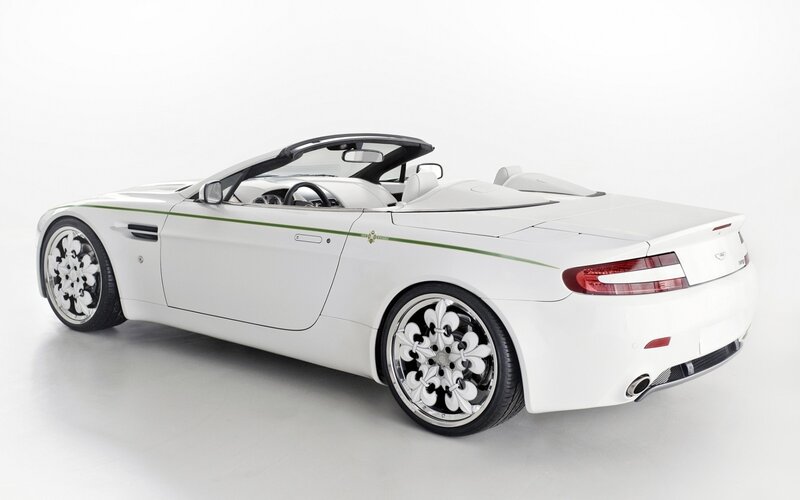 white aston martin convertible