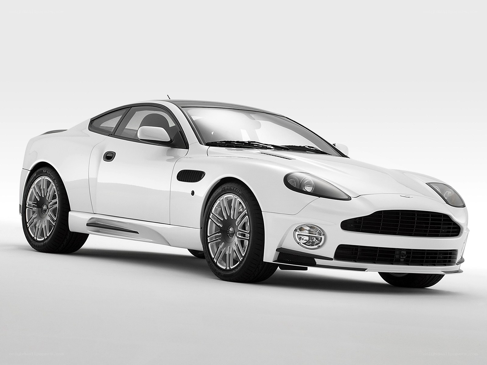 White Aston Martin sports car