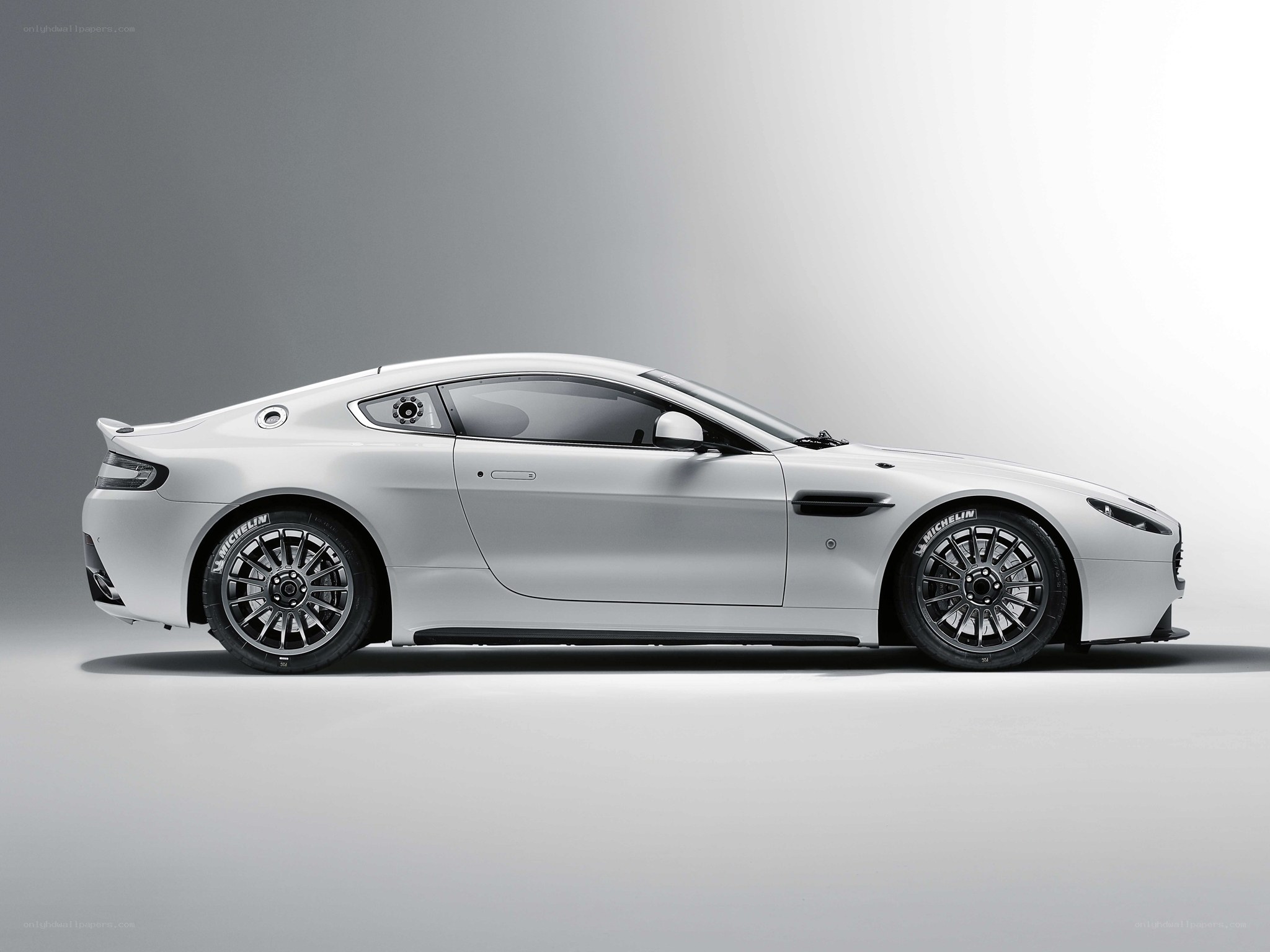 white aston martin sports car