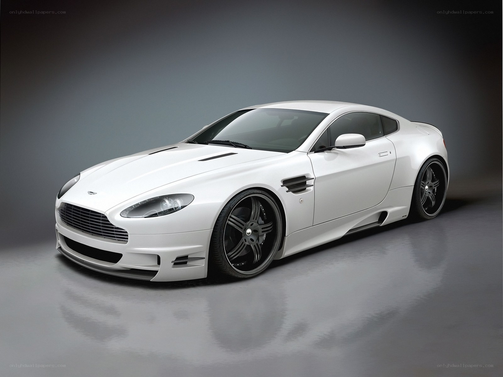 white aston martin sports car