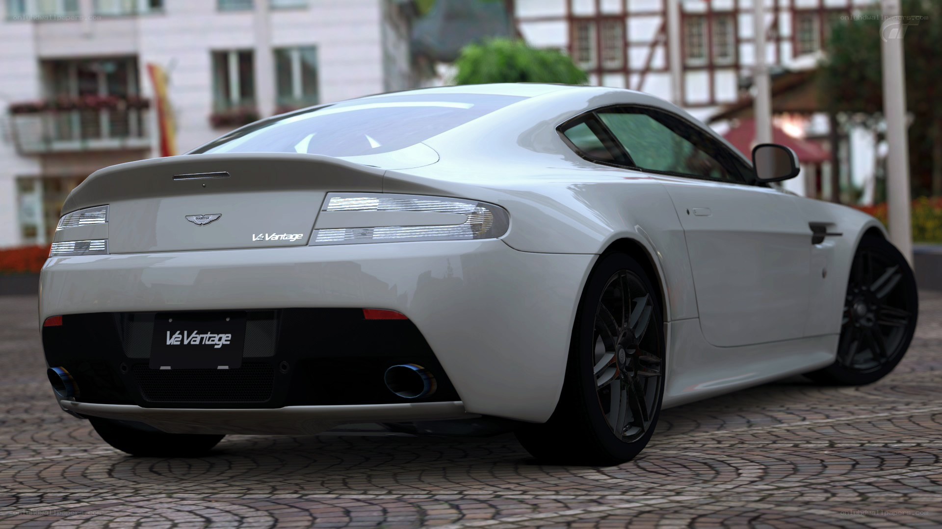 white aston martin vantage