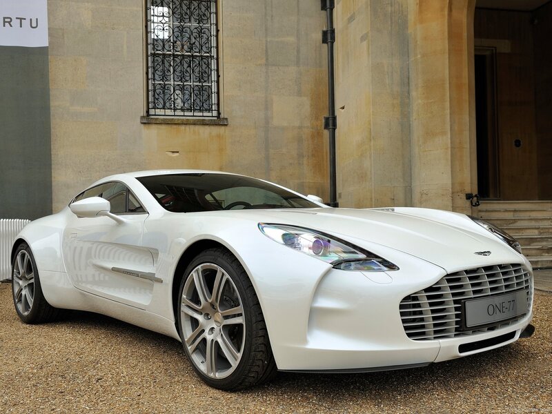White Aston One-77 sports car