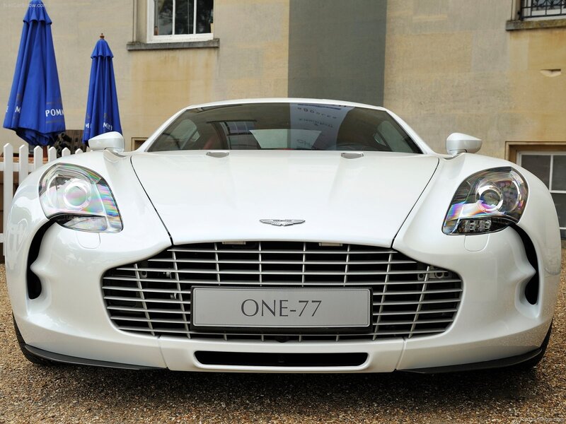 White Aston One-77 sports car