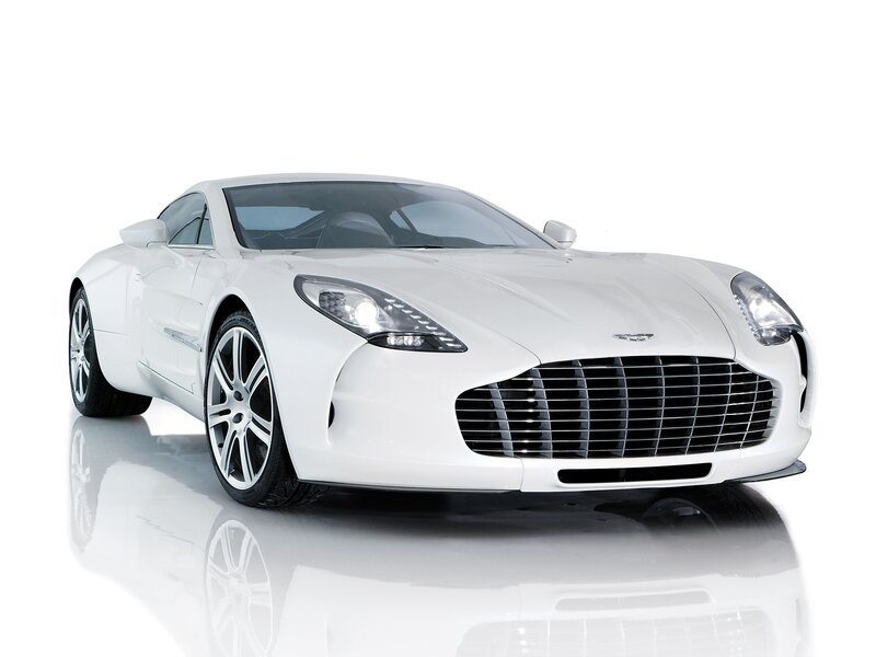 White Aston One-77 sports car