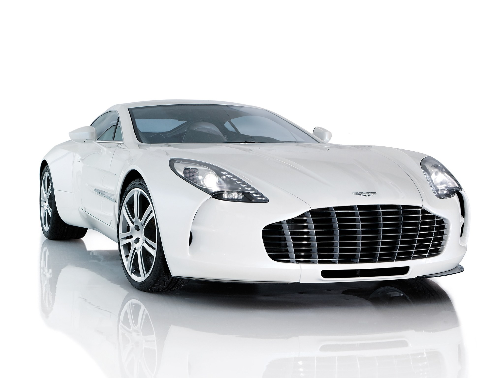 White Aston One-77 sports car