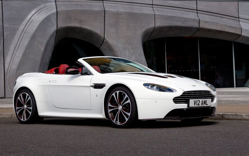 White Aston V12 convertible