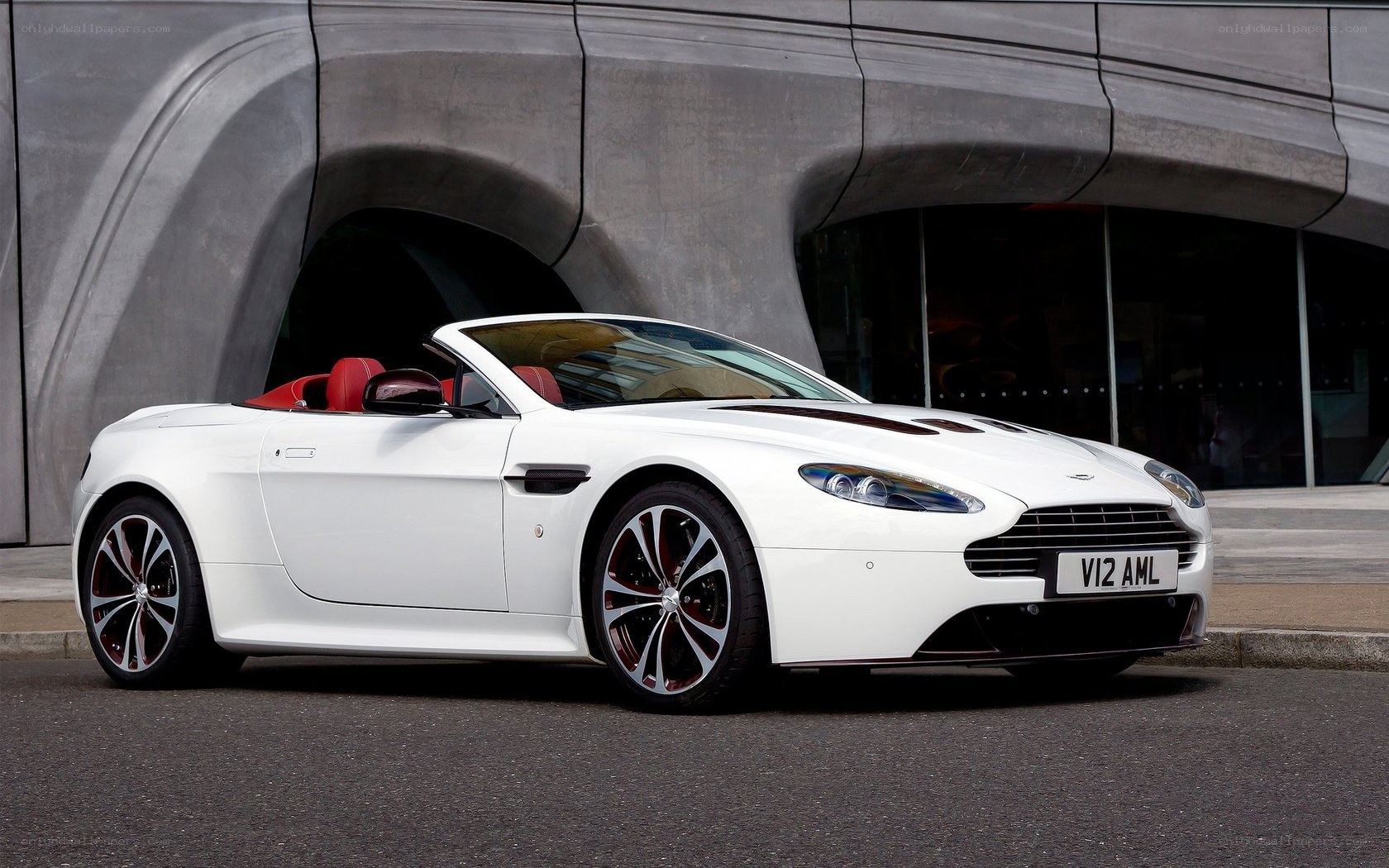 White Aston V12 convertible