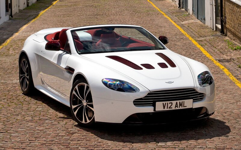 White Aston V12 convertible