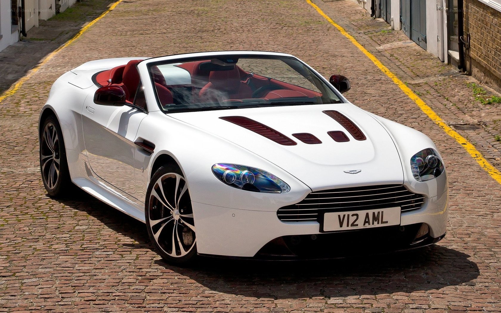 White Aston V12 convertible