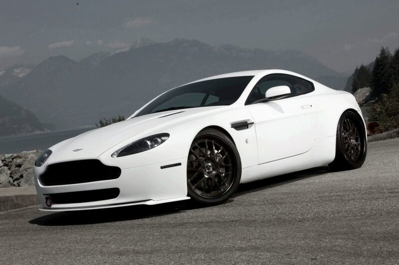 White Aston V8 sports car