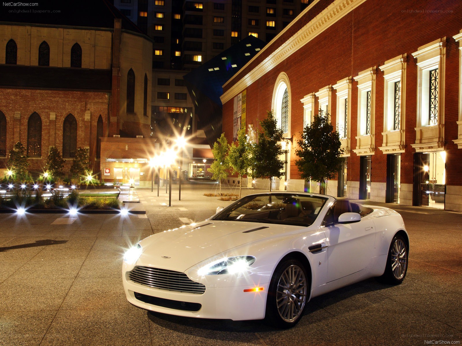 White Aston V8 Vantage convertible