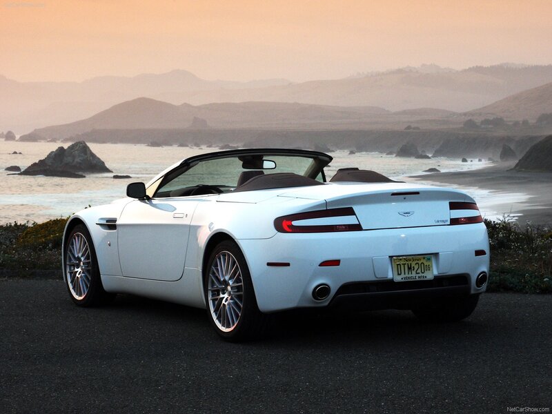White Aston V8 Vantage Roadster