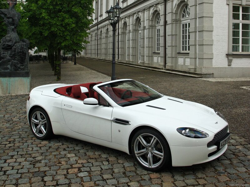 White Aston V8 Vantage Roadster