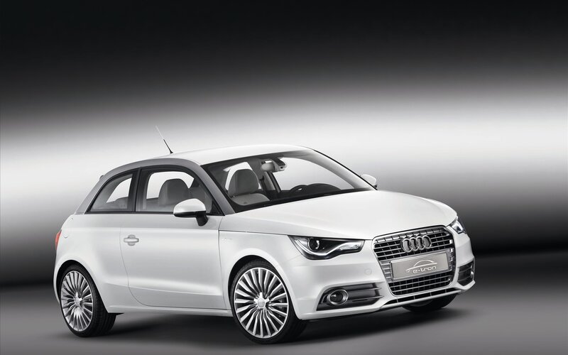 White Audi A1 e-tron car