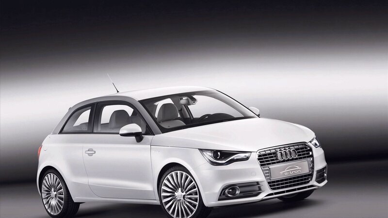 White Audi A1 e-tron car