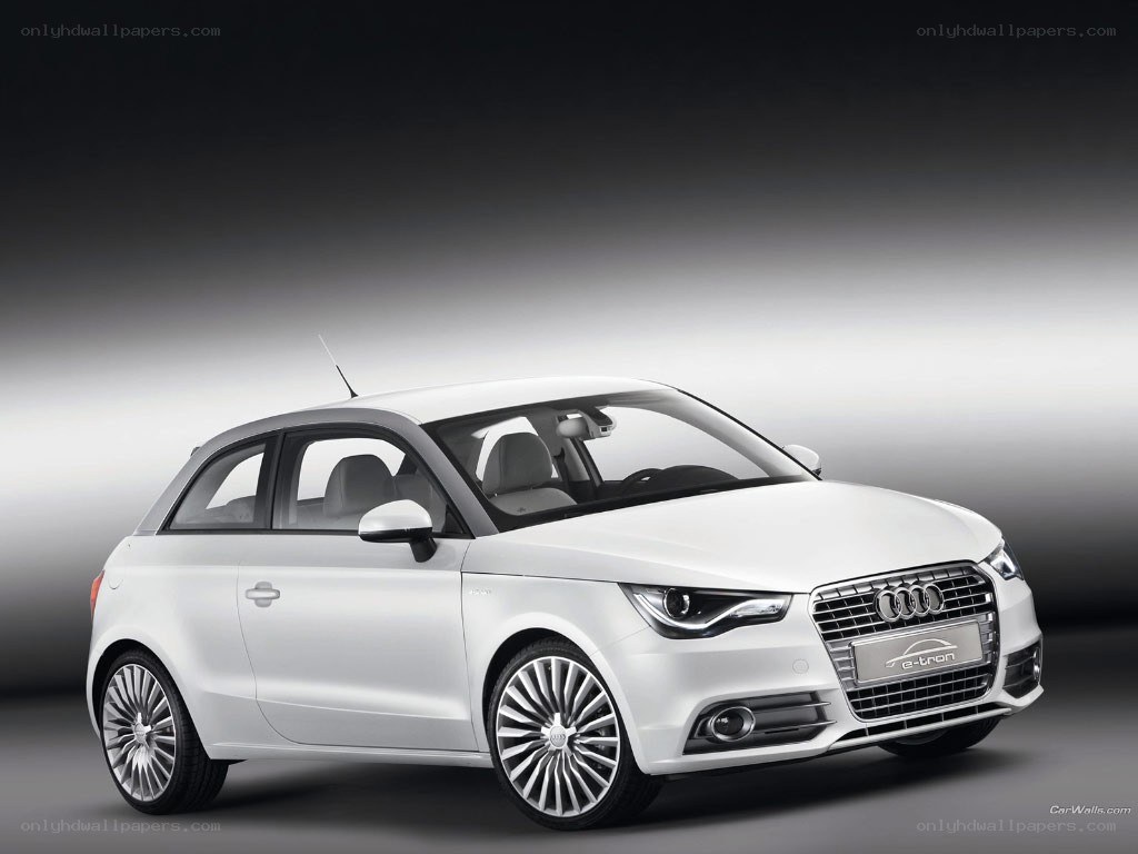 White Audi A1 e-tron car