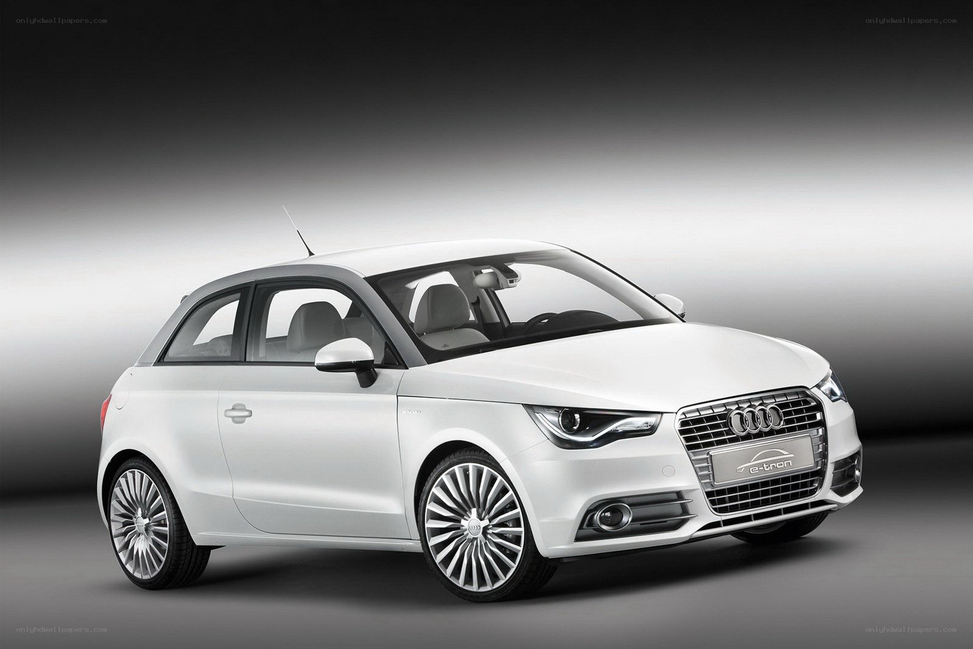 White Audi A1 e-tron