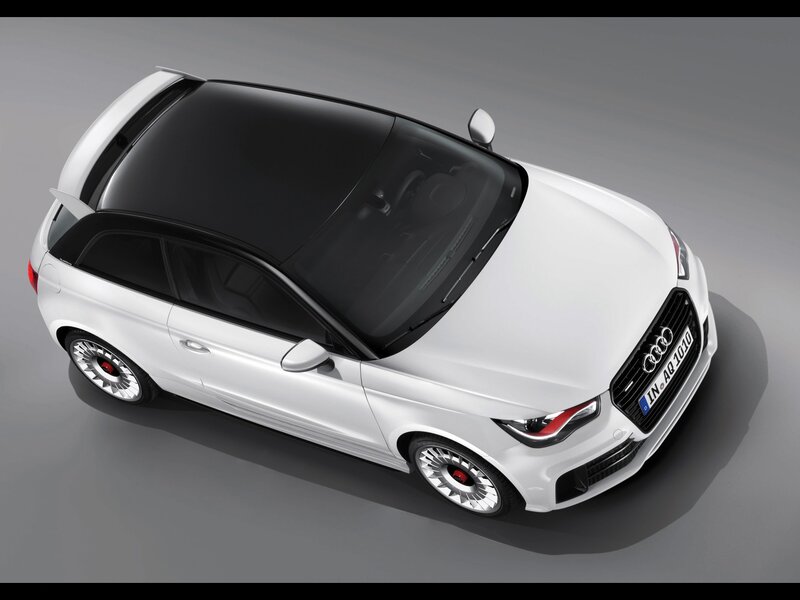 White Audi A1 from above