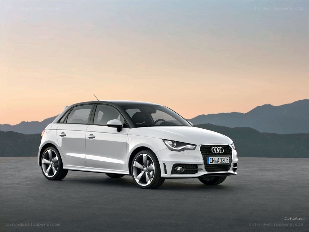 White Audi A1 hatchback