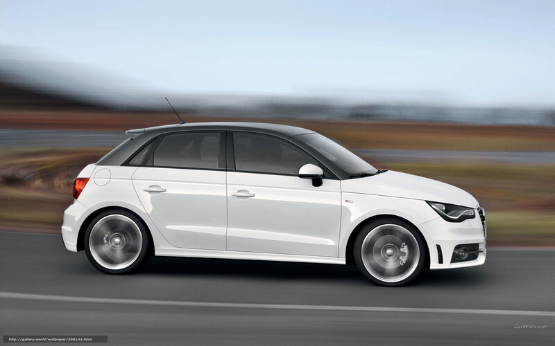 white audi a1 in motion