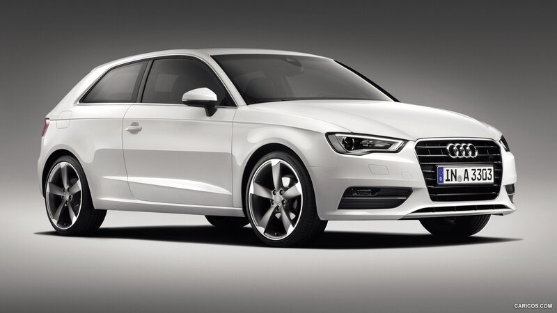 white audi a3 hatchback