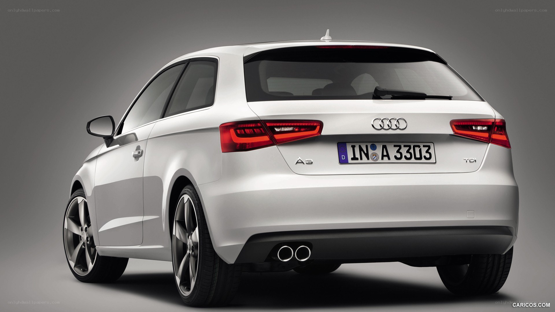 white audi a3 tdi rear view