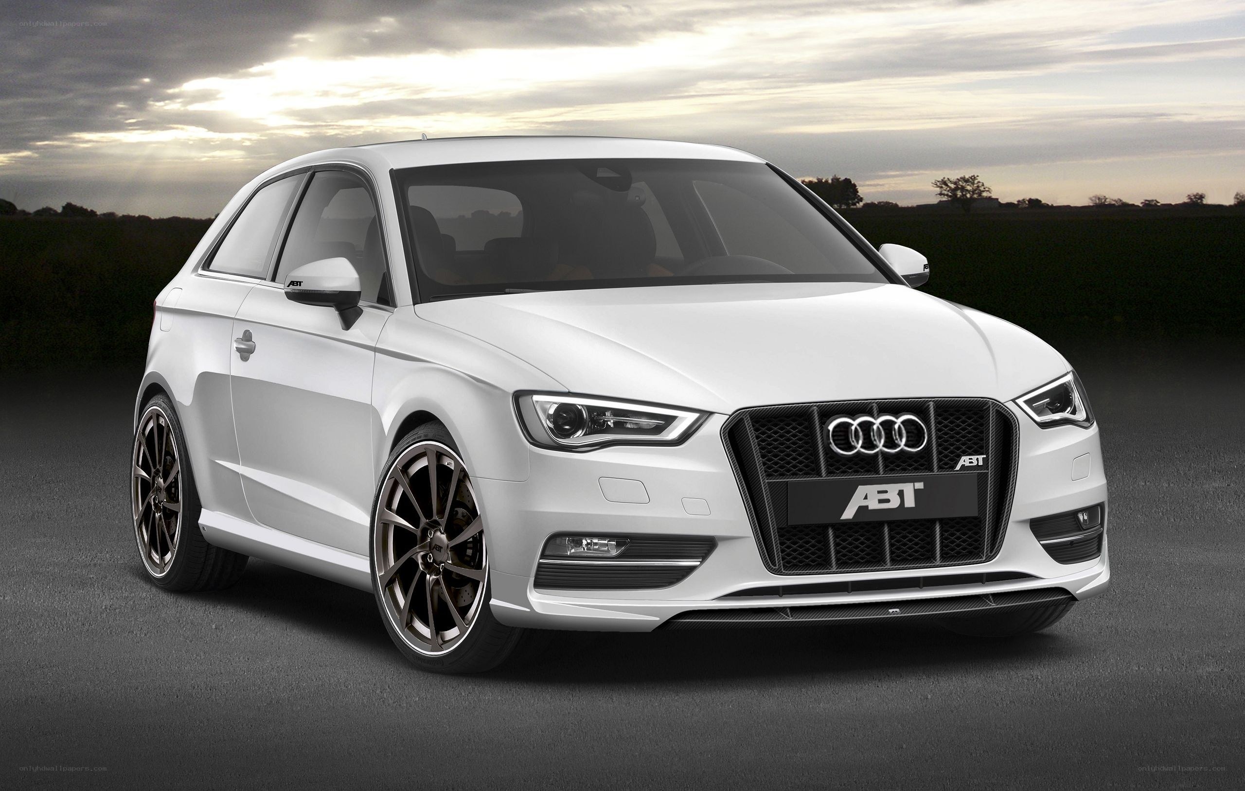 White Audi A3 with ABT tuning