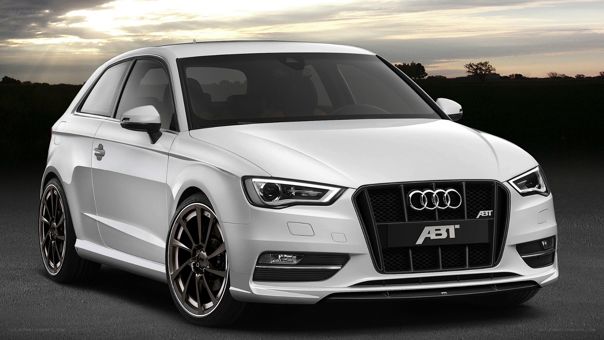 White Audi A3 with ABT tuning