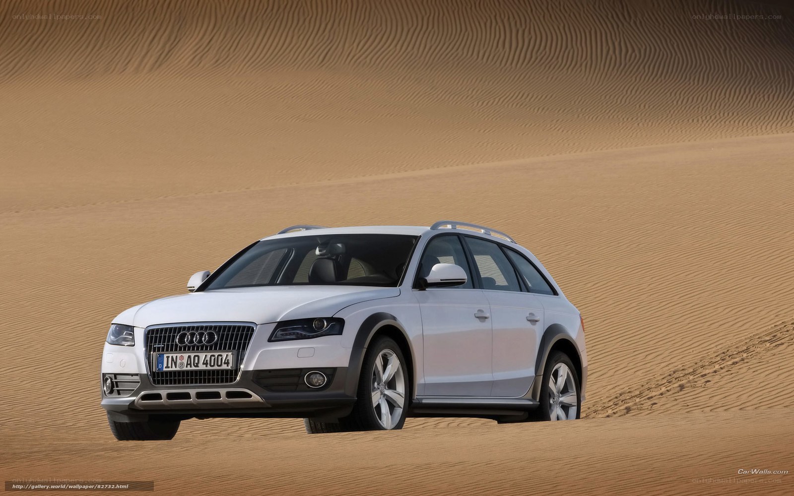White Audi A4 Allroad in desert