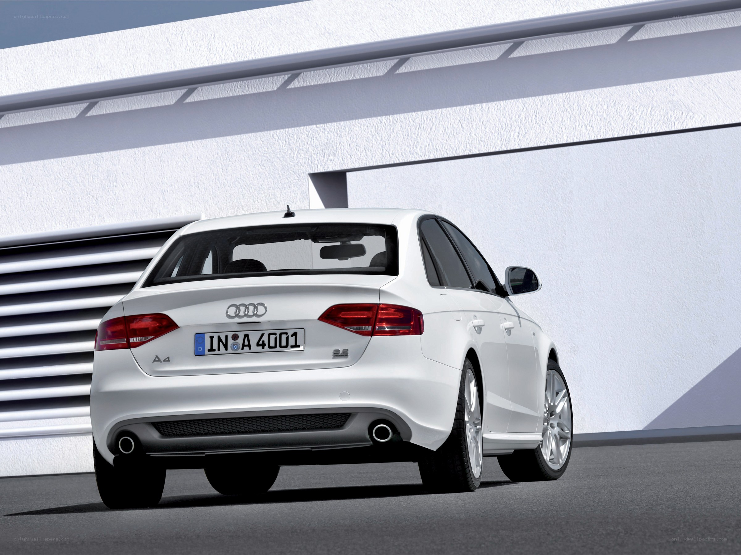 White Audi A4 sedan