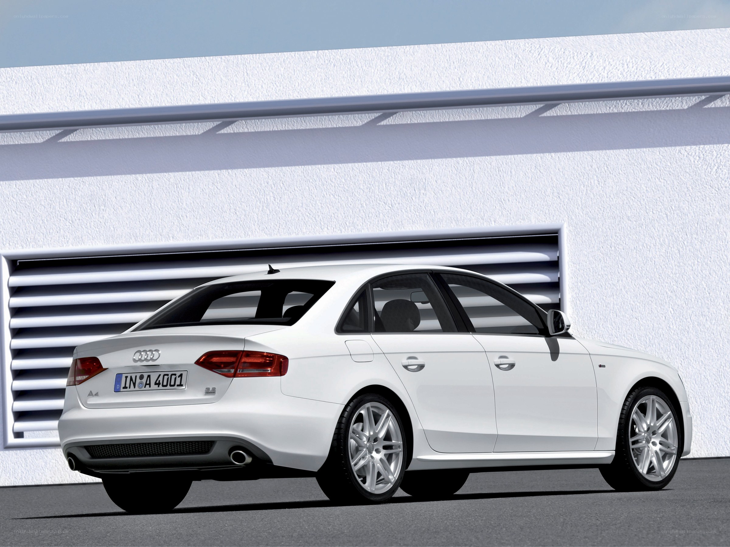 White Audi A4 sedan