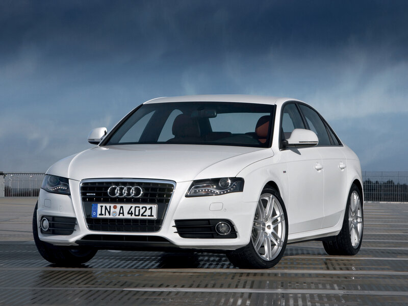 White Audi A4 sedan