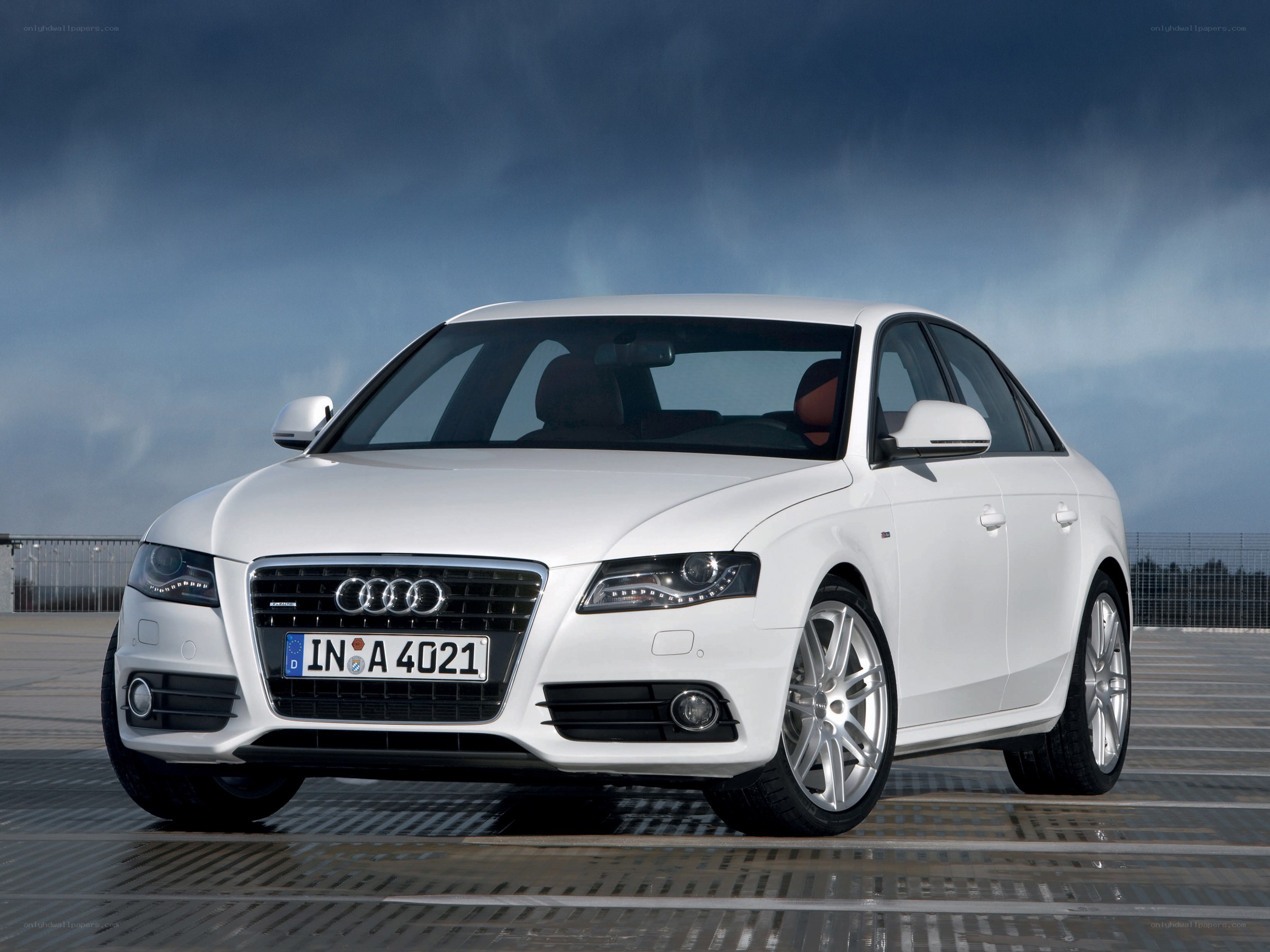 White Audi A4 sedan