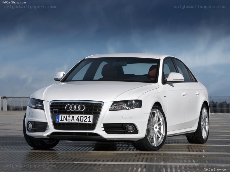 white audi a4 sedan