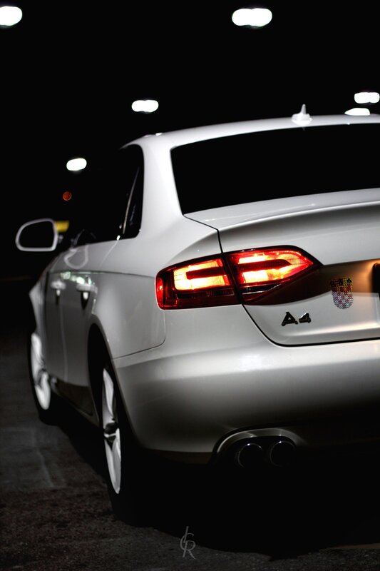 White Audi A4 Sedan — Dramatic