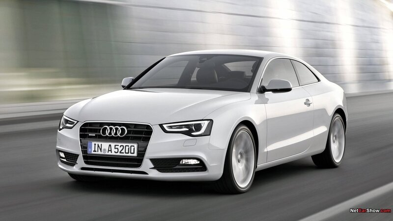 white audi a5 in motion